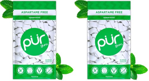 Spearmint chewing gum - chewing,